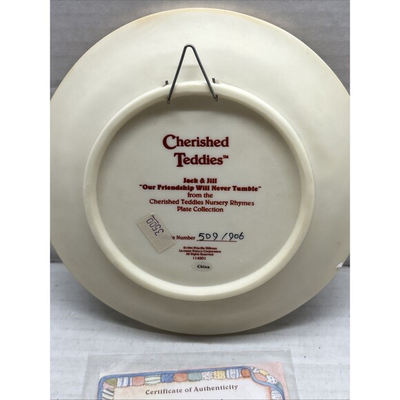 Cherished Teddies Jack And Jill Nursery Rhyme 3D Plate #114901-1994 - Picture 4 of 9